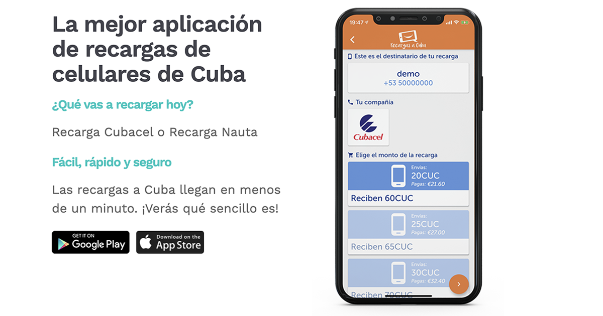 Recargas a Cuba. Recarga de celulares Cubacel y cuentas nauta.